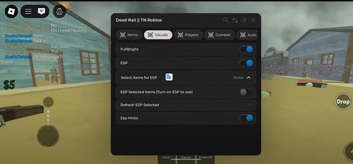 Tải Hack Dead Rails + Script VNG/QT (Kill Aura, Auto Win, AimBot) 3 hack dead rail