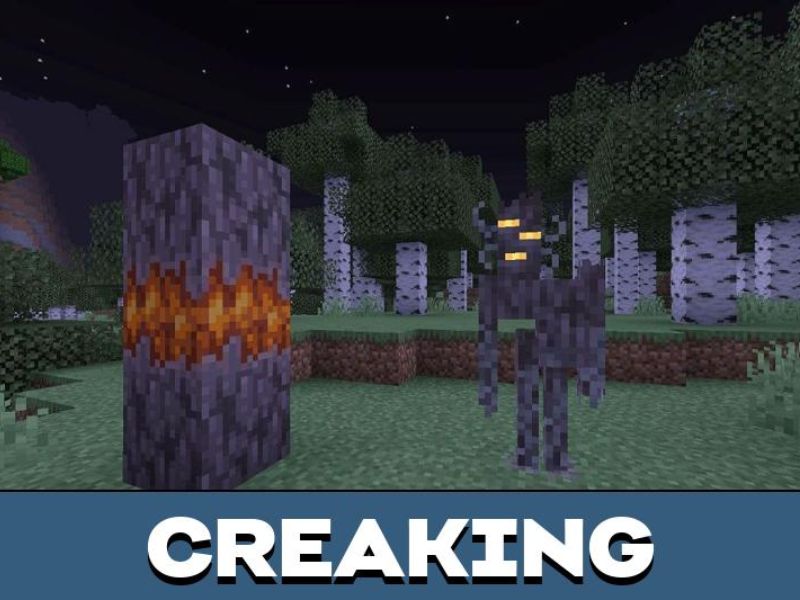 Tải Minecraft 1.21.51 APK Tiếng Việt Miễn Phí Cho Android 3 Cẩn thận với quái vật Creaking vào ban đêm trong Minecraft 1.21.51 APK