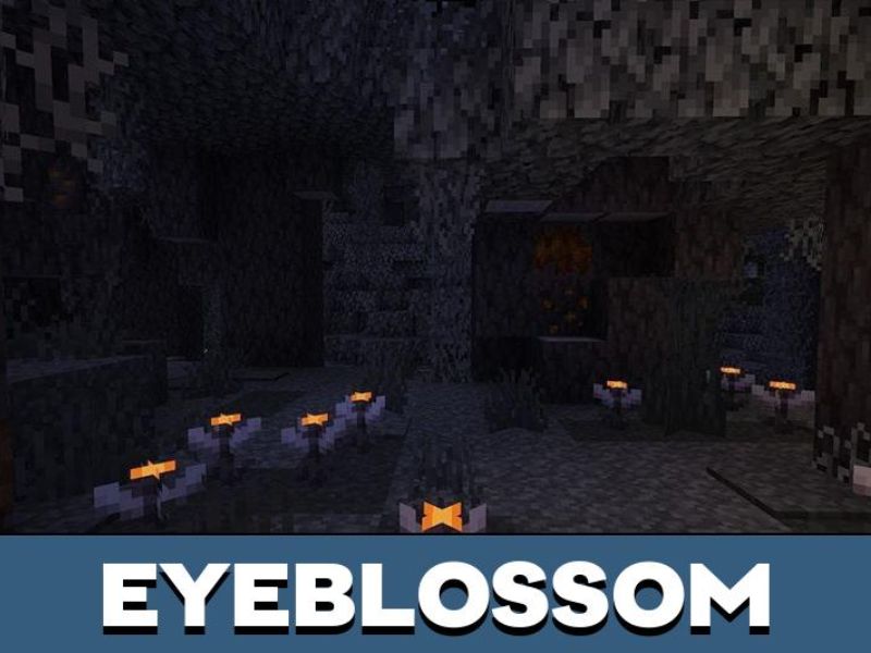 Tải Minecraft 1.21.50 APK Tiếng Việt Miễn Phí Cho Android 3 Eyeblossom là loài hoa độc đáo phát sáng trong đêm trong Minecraft 1.21.50 APK