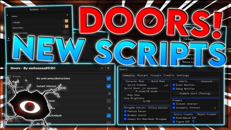 Tải Hack Doors APK + Script (Auto Farm, Auto Hide, 100% Win, Speed) 3 Hack Doors