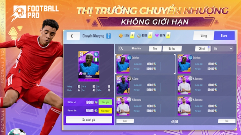 Tải Football Pro VTC MOD APK (Vô Hạn Tiền, Kim Cương, Full Cầu Thủ) v112.198 4 hack football pro vtc