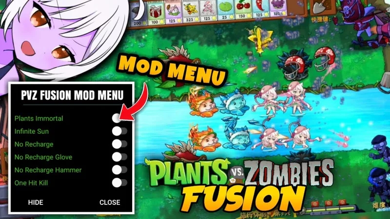 Tải Plants vs Zombies Fusion MOD APK (MOD Menu, Vô Hạn Mặt Trời, Hồi Chiêu) v3.1.1 2 pvz fusion mod
