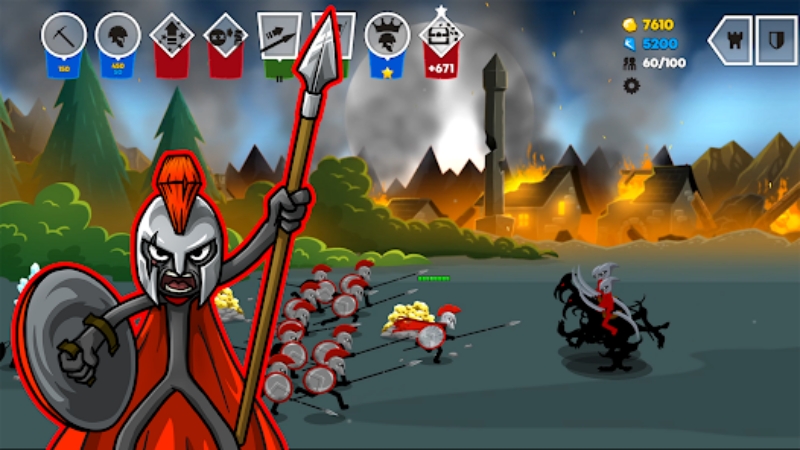Tải Stick War Saga MOD APK (99999999 Kim Cương, Vàng, Speed, Triệu hồi) v2025.5.2288 5 stick war saga hack