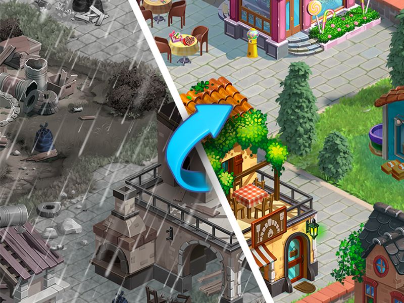 Tải Hack Travel Town MOD APK (Vô Hạn Năng Lượng, No Ads) v2.12.1361 2 Xây dựng lại thị trấn trong Travel Town