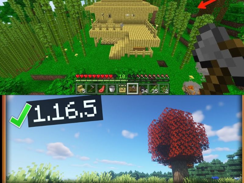 Tải Minecraft 1.16.5 APK Tiếng Việt Miễn Phí Cho Android 2 Bổ Sung Rừng Tre Tươi Mới, Hàng Rào Vững Chắc và Các Loại Cây Trái Mọng Ngọt Ngào Trong Minecraft 1.16.5