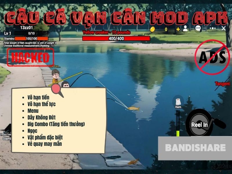 Tải Hack Câu Cá Vạn Cân Mod APK (Vô Hạn Tiền, Thể Lực, Menu) v1.64.0 5 Tất Cả Các Tính Năng Có Trong Câu Cá Vạn Cân Mod APK