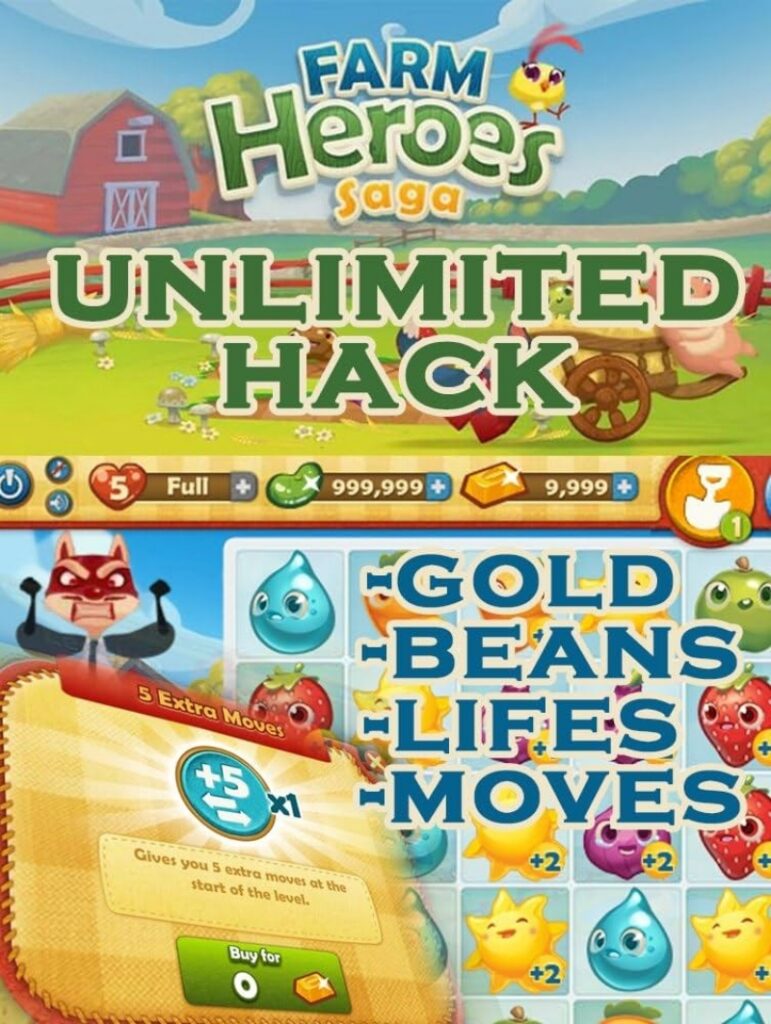 Tải Farm Heroes Saga MOD APK (Unlimited Moves, Booster) v6.79.13 3 Những Tính Năng Nâng Cấp Trong Farm Heroes Saga MOD APK