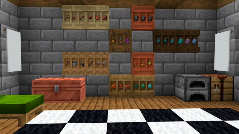Tải Minecraft 1.21.121 APK Tiếng Việt Mới Nhất Cho Android 5 Thiết Kế Kệ Lưu Trữ Và Thư Viện Sáng Tạo