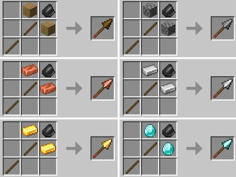 Tải Minecraft 1.21.130 APK Tiếng Việt Mới Nhất Cho Android 3 Vũ khí mới: Giáo (Spear) với đòn đánh Jab và Charge