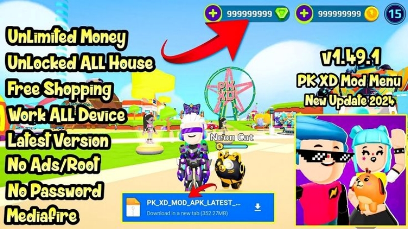 Tải PK XD MOD APK (Vô Hạn Tiền, Nhảy Cao, Xuyên Tường, Menu) v1.81.6 4 Phiên Bản PK XD MOD APK Có Gì Vượt Trội?