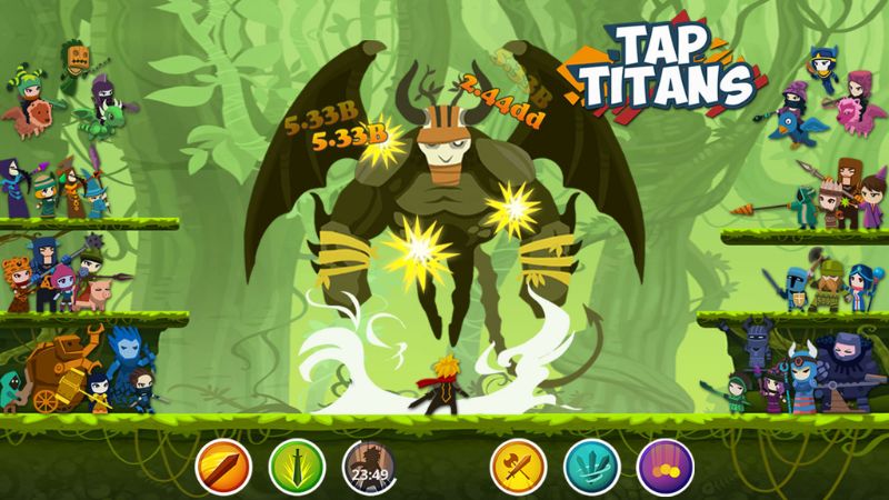 Tải Tap Titans 2 MOD APK (Menu, Vô Hạn Tiền, Xu) v7.22.1 2 Lối Chơi Nhấp Màn Hình Kinh Điển Trong Tap Titans 2 MOD APK