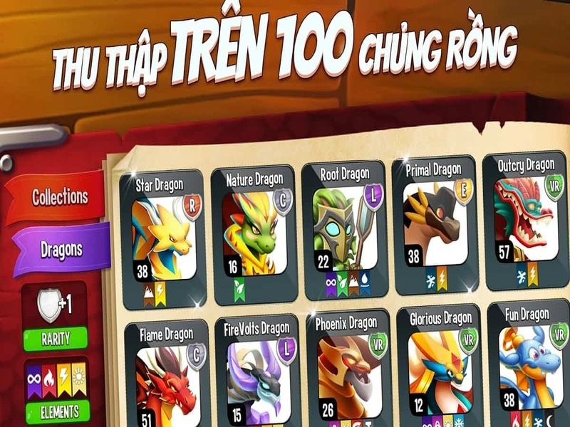 Tải Dragon City MOD APK (Vô Hạn Tiền/Gems/One Hit) v25.15.2 3 Đa Dạng Các Loại Rồng Với Hơn 500 Loài