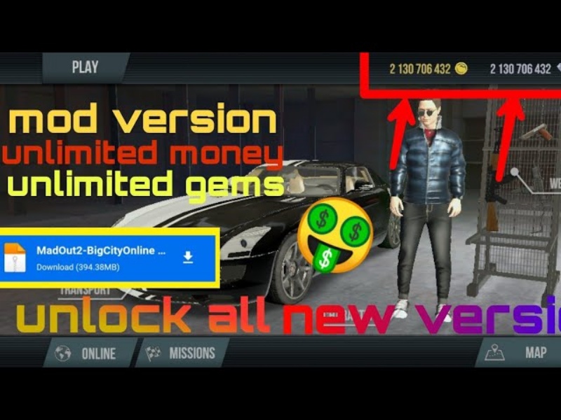 Tải MadOut 2 BigCityOnline MOD APK (Menu, Vô Hạn Tiền, Đạn, Bất Tử) v17.08 2 MadOut2 MOD APK