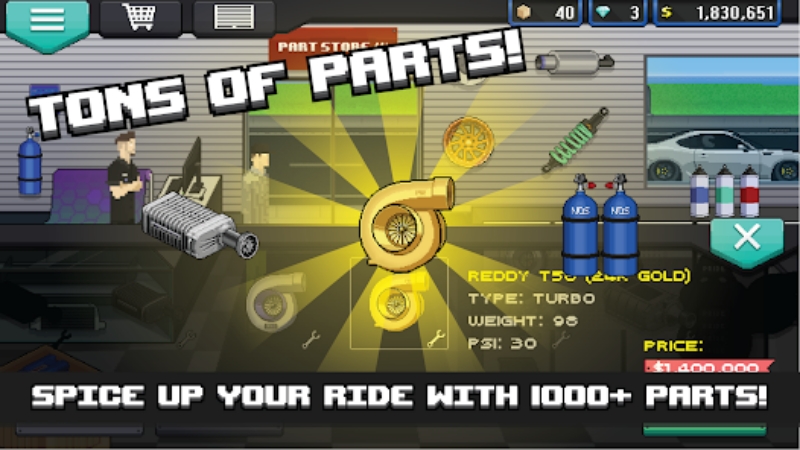 Tải Pixel Car Racer MOD APK (Vô Hạn Tiền, Speed, Menu) v1.2.5 6 Pixel Car Racer MOD APK