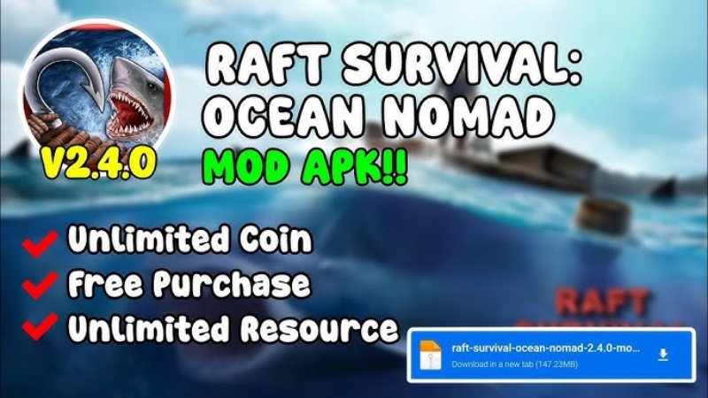 Tải Raft Survival: Ocean Nomad MOD APK (Vô Hạn Tiền, Free Shopping) v2.7.1 2 raft survival mod apk
