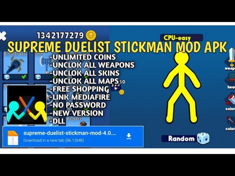 Tải Supreme Duelist Stickman MOD APK (Tiền, Max Level, Bất Tử, Menu) v4.0.4 2 Supreme Duelist Stickman MOD APK