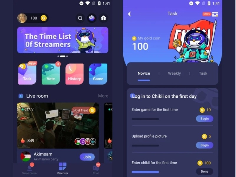 Tải Chikii MOD APK (Vô Hạn Tiền, Xu) v4.5.4 3 Giao diện dễ sử dụng
