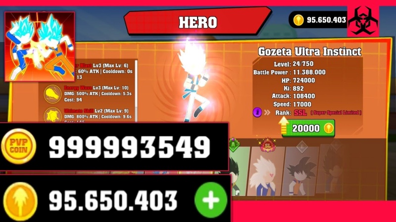 Tải Stick Battle Fight MOD APK (Vô Hạn Tiền, Kim Cương, Nhân Vật) v6.1 2 Hack Chiến Binh Rồng Huyền Thoại