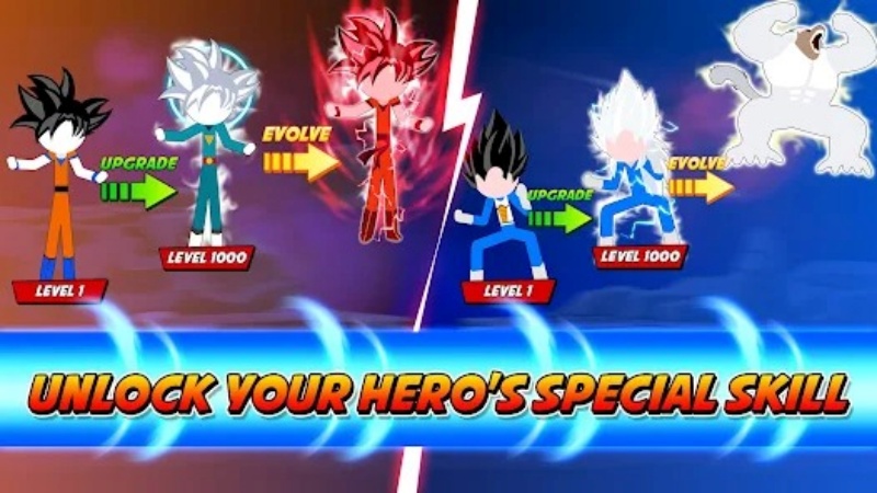 Tải Stick Battle Fight MOD APK (Vô Hạn Tiền, Kim Cương, Nhân Vật) v6.1 4 Hack Chiến Binh Rồng Huyền Thoại