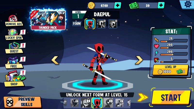 Tải Stick Battle Fight MOD APK (Vô Hạn Tiền, Kim Cương, Nhân Vật) v6.1 6 Hack Chiến Binh Rồng Huyền Thoại