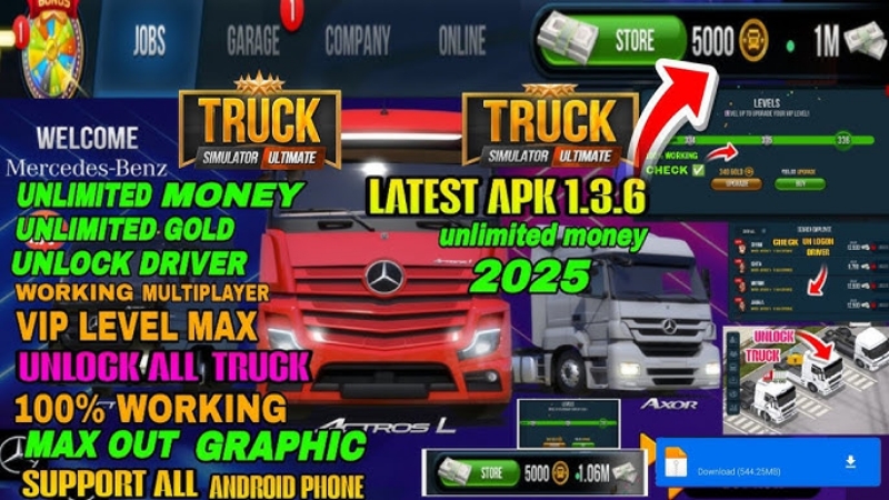 Tải Hack Truck Simulator: Ultimate MOD APK (Vô Hạn Tiền, Max Fuel, VIP) v1.3.7 2 Hack Truck Simulator Ultimate